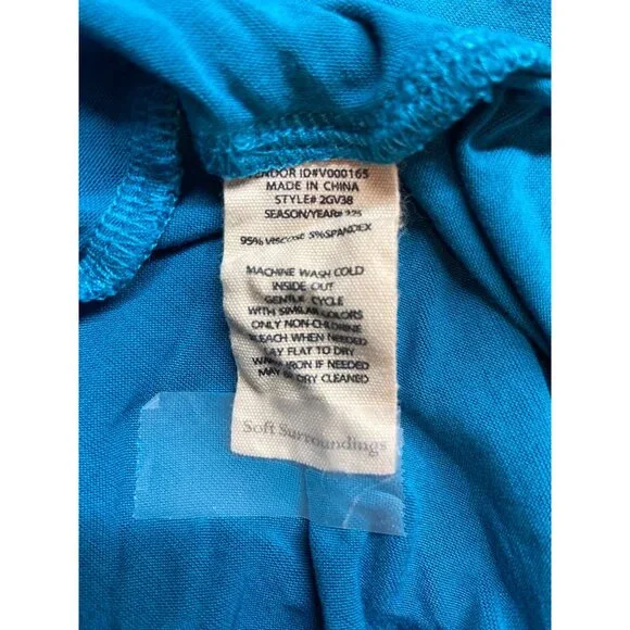 Soft Surroundings  Tunic  Blue S Relaxed Classic A-Line Scoop Neck Boho Minimali - Picture 5 of 8